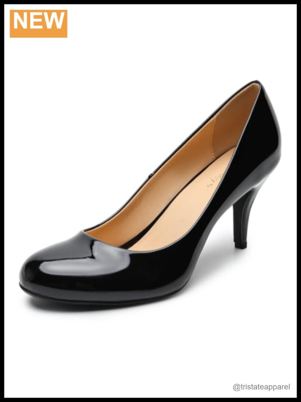 Unisex Round Toe Stiletto Heel Pumps Faux Leather Office Party Dress Shoes